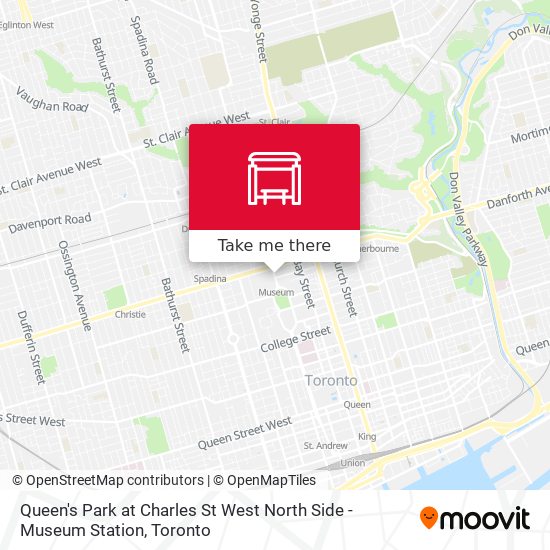 Queen's Park at Charles St West North Side - Museum Station map