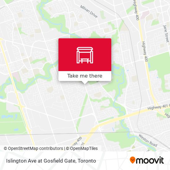 Islington Ave at Gosfield Gate map