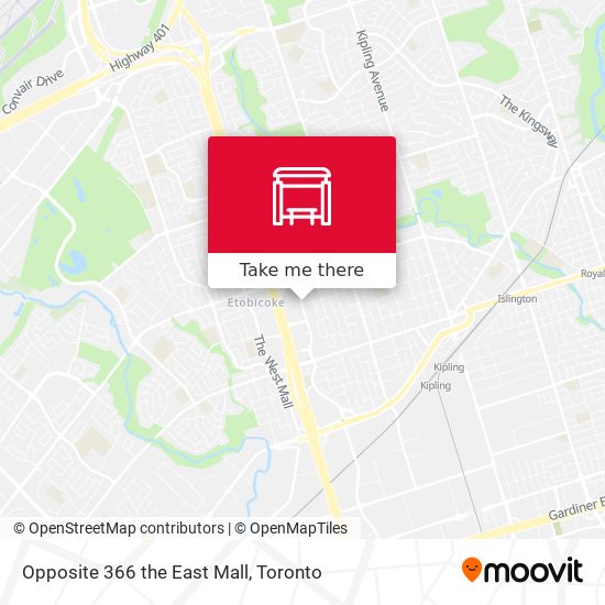 Opposite 366 the East Mall map