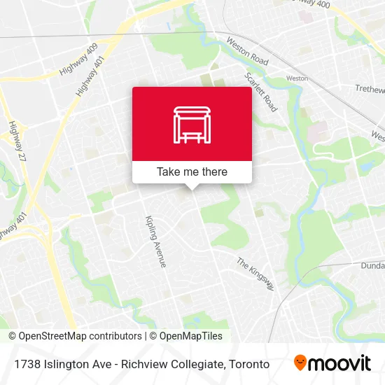 1738 Islington Ave - Richview Collegiate map