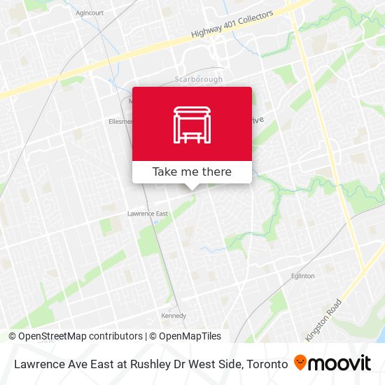 Lawrence Ave East at Rushley Dr West Side map