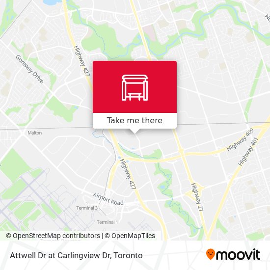 Attwell Dr at Carlingview Dr map