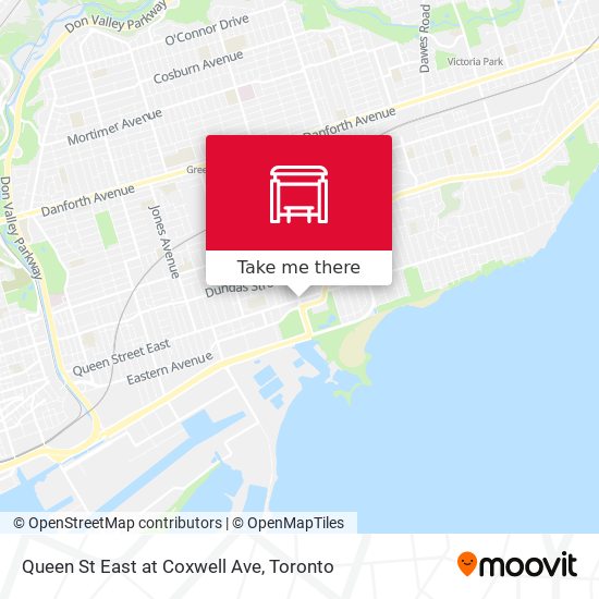 Queen St East at Coxwell Ave map