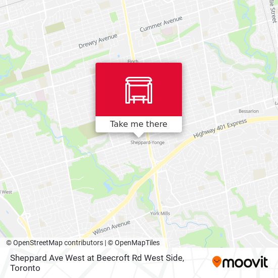 Sheppard Ave West at Beecroft Rd West Side map