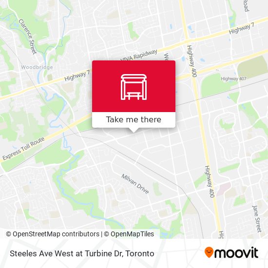 Steeles Ave West at Turbine Dr map