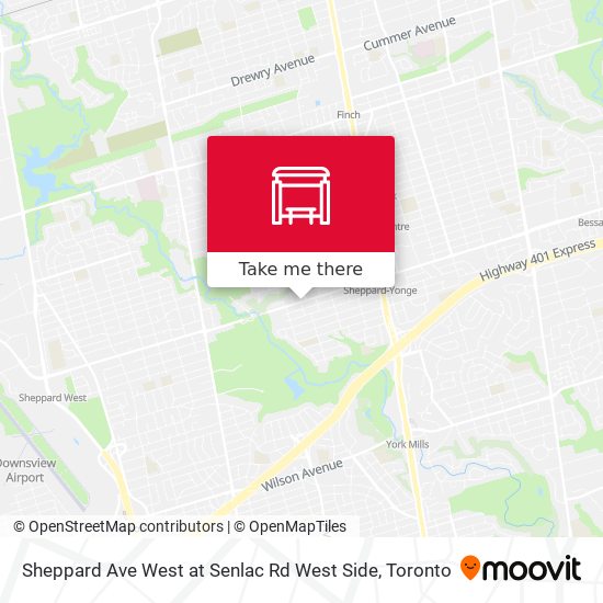 Sheppard Ave West at Senlac Rd West Side map