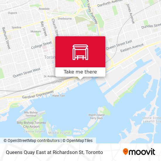 Queens Quay East at Richardson St map