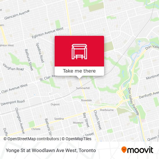 Yonge St at Woodlawn Ave West map
