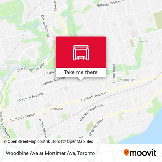 Woodbine Ave at Mortimer Ave map