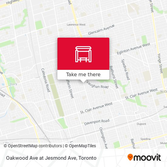 Oakwood Ave at Jesmond Ave map