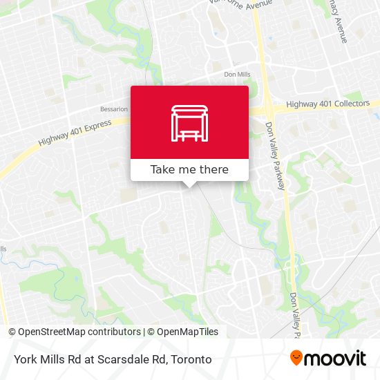 York Mills Rd at Scarsdale Rd map