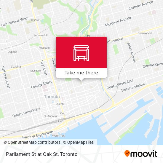 Parliament St at Oak St map