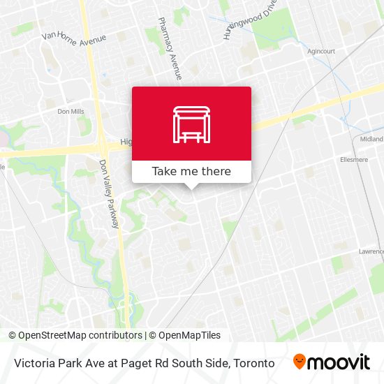 Victoria Park Ave at Paget Rd South Side map
