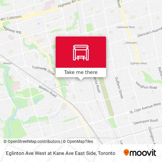 Eglinton Ave West at Kane Ave East Side map