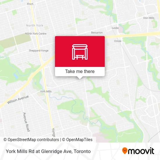 York Mills Rd at Glenridge Ave map