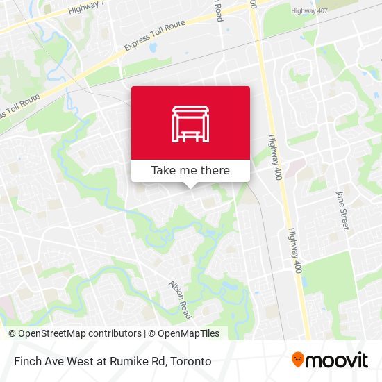 Finch Ave West at Rumike Rd map