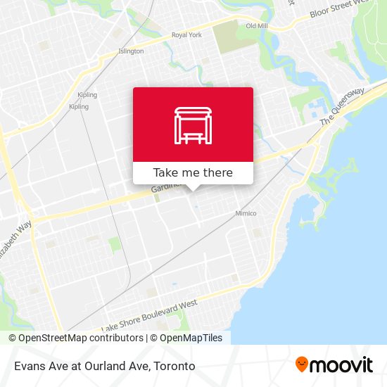 Evans Ave at Ourland Ave map