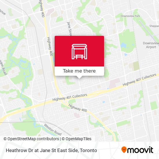 Heathrow Dr at Jane St East Side map