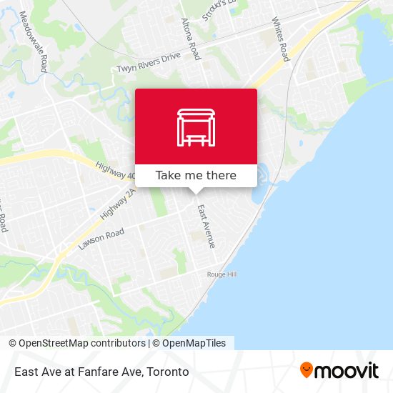 East Ave at Fanfare Ave map