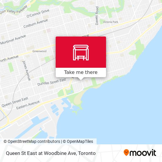 Queen St East at Woodbine Ave plan
