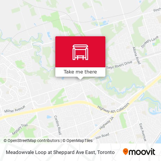 Meadowvale Loop at Sheppard Ave East map