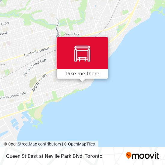 Queen St East at Neville Park Blvd map