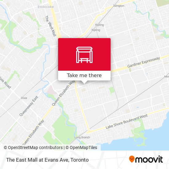 The East Mall at Evans Ave map