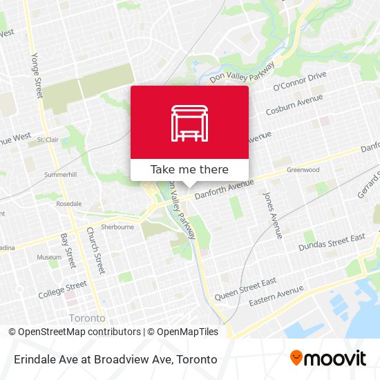Erindale Ave at Broadview Ave map