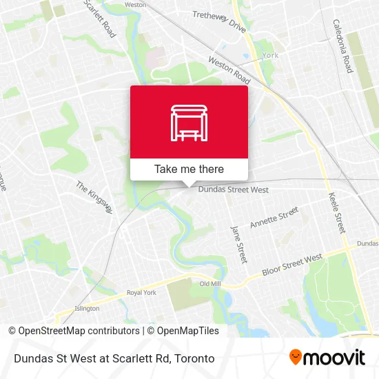 Dundas St West at Scarlett Rd map