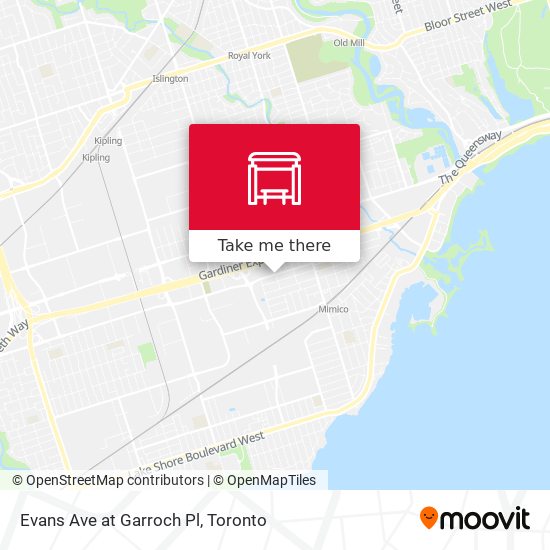 Evans Ave at Garroch Pl map