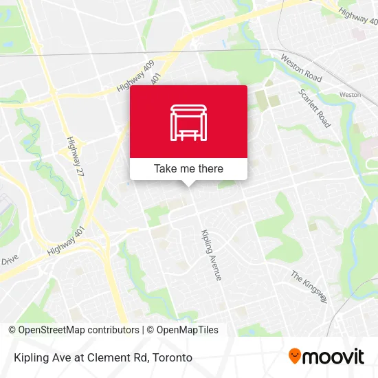 Kipling Ave at Clement Rd map