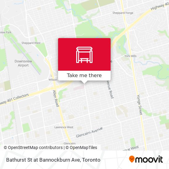 Bathurst St at Bannockburn Ave map