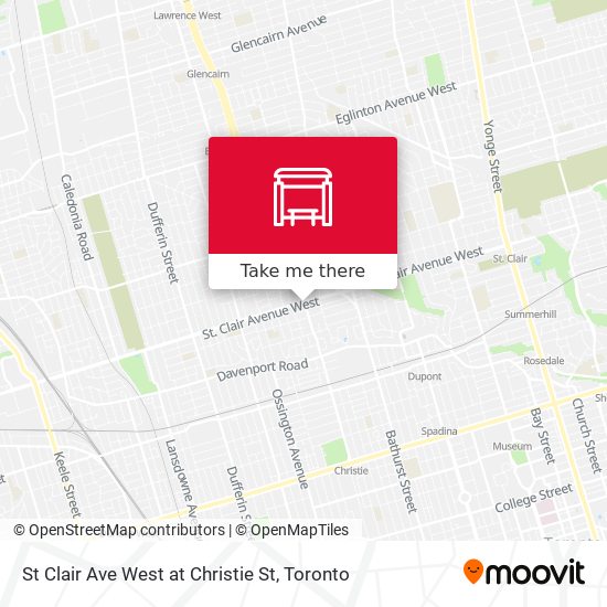 St Clair Ave West at Christie St map