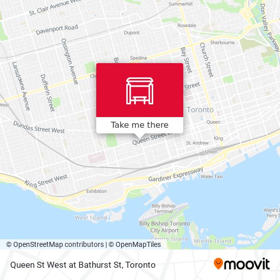 Queen St West at Bathurst St map