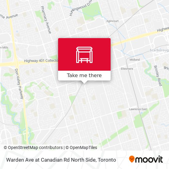Warden Ave at Canadian Rd North Side map