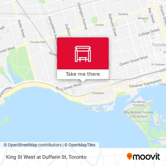 King St West at Dufferin St map