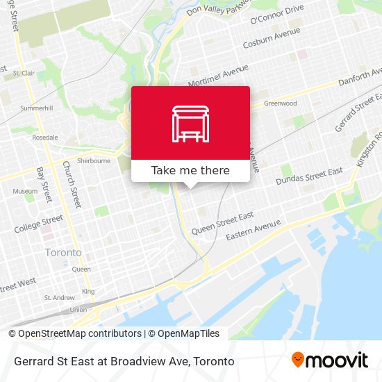 Gerrard St East at Broadview Ave plan