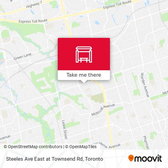 Steeles Ave East at Townsend Rd map