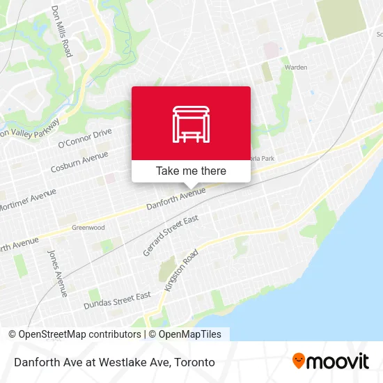 Danforth Ave at Westlake Ave map