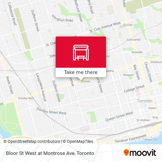 Bloor St West at Montrose Ave map