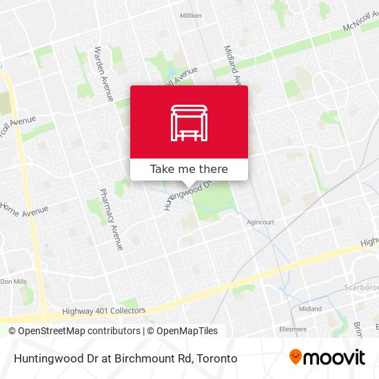 Huntingwood Dr at Birchmount Rd map