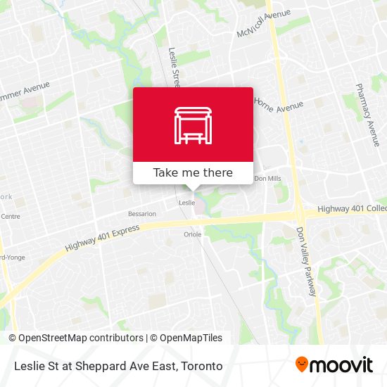 Leslie St at Sheppard Ave East map