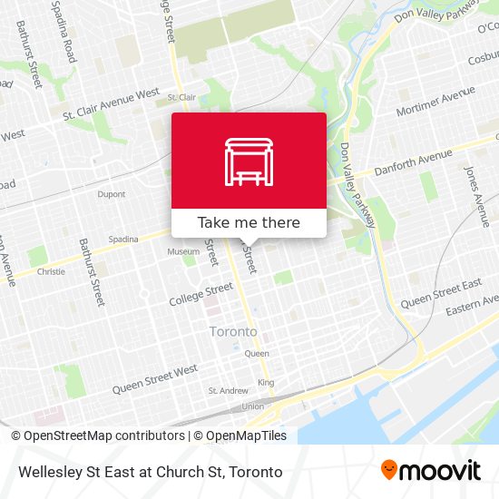 Wellesley St East at Church St map