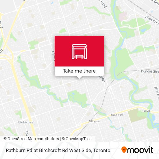 Rathburn Rd at Birchcroft Rd West Side map