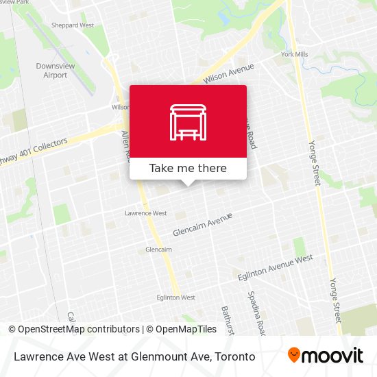Lawrence Ave West at Glenmount Ave map