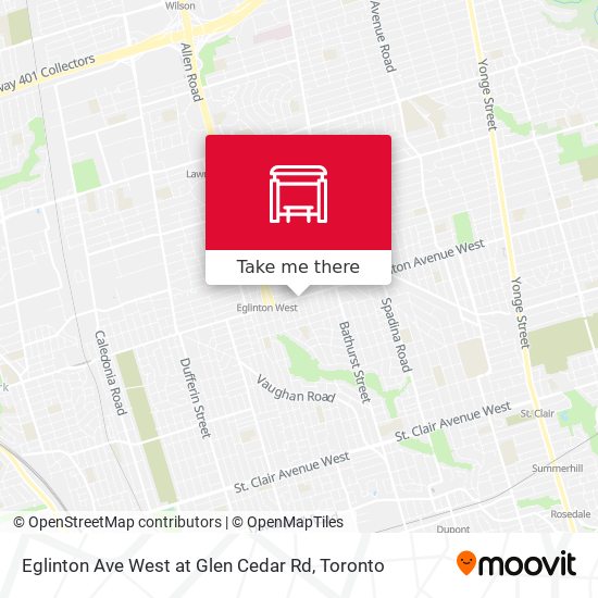 Eglinton Ave West at Glen Cedar Rd map