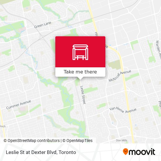 Leslie St at Dexter Blvd map