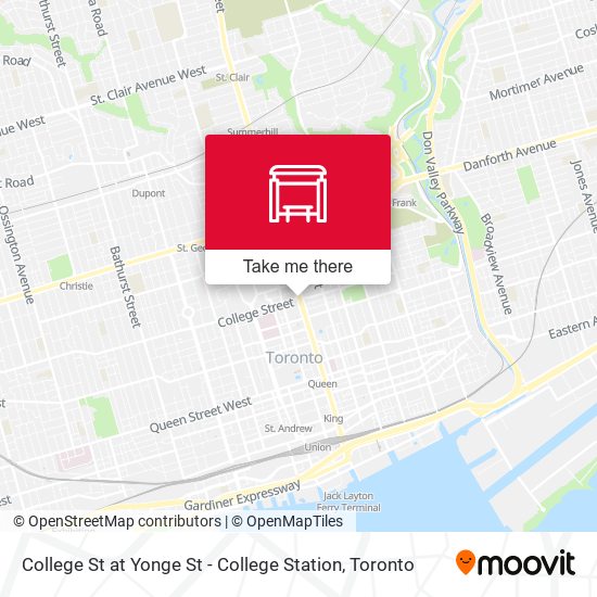 College St at Yonge St - College Station map