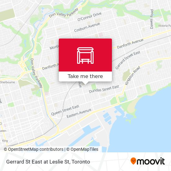 Gerrard St East at Leslie St map