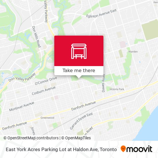 East York Acres Parking Lot at Haldon Ave map